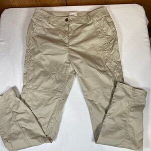 Chico's Pants Women's 1.5 US 10 Khaki Cotton Blend